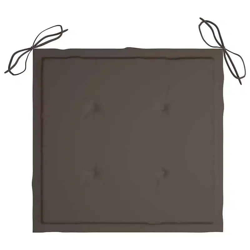 vidaXL Lot de 2 chaises de jardin pliantes en bois d'acacia massif avec coussins taupe – Sièges d'extérieur durables en teck pour jardins, patios, terrasses et cafés