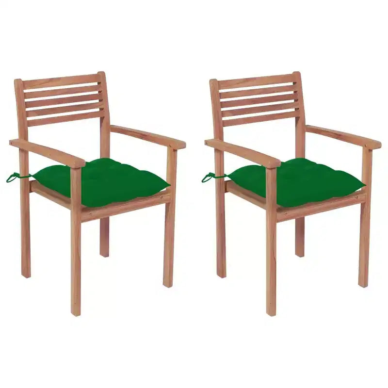 vidaXL Chaise de jardin lot de 2 bois de teck massif teck standard empilable