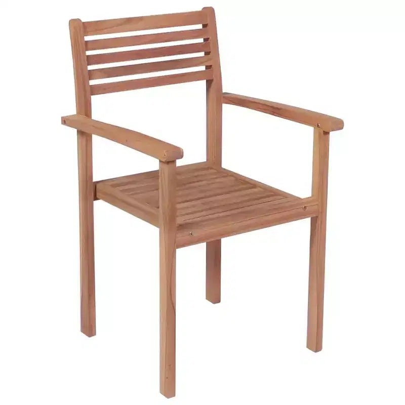 vidaXL Chaise de jardin lot de 2 bois de teck massif teck standard empilable