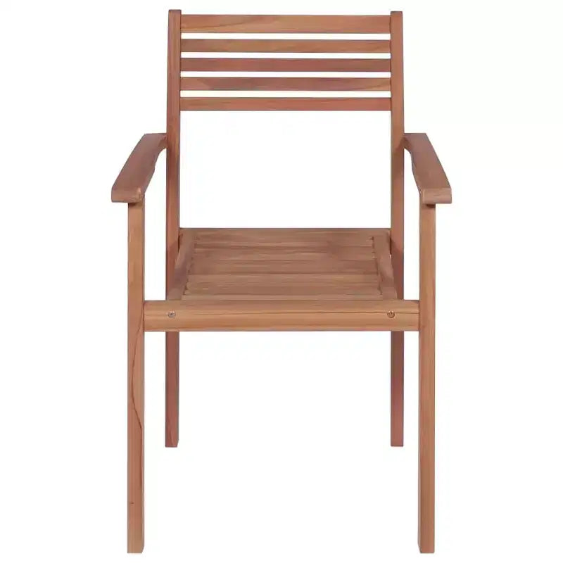 vidaXL Chaise de jardin lot de 2 bois de teck massif teck standard empilable