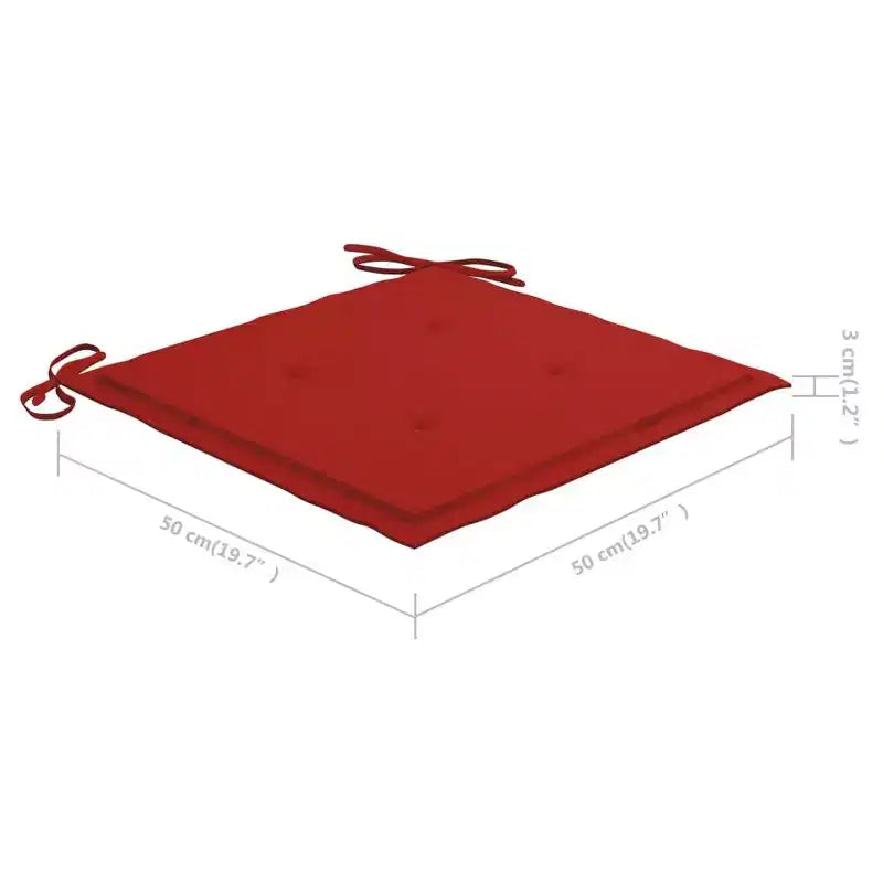 vidaXL Chaises de jardin empilables en teck massif avec coussins - Lot de 6, Montage facile, Assise extérieure confortable, Résistantes aux intempéries et durables