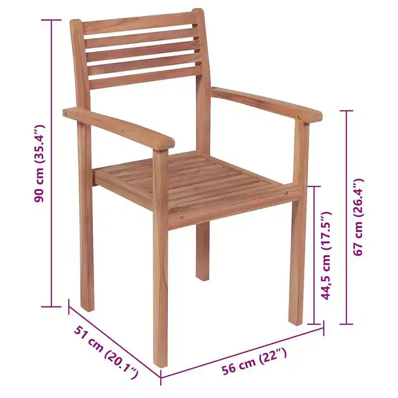 vidaXL Chaises de jardin empilables avec coussins - 8 pièces, bois de teck massif, adaptées pour la maison, le bureau, le bar, le café, l'extérieur, rangement facile, anthracite