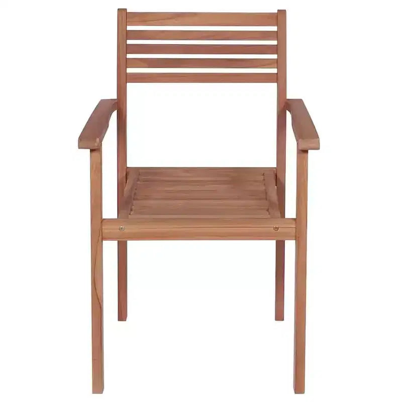 vidaXL Chaises de jardin empilables avec coussins - 8 pièces, bois de teck massif, adaptées pour la maison, le bureau, le bar, le café, l'extérieur, rangement facile, anthracite