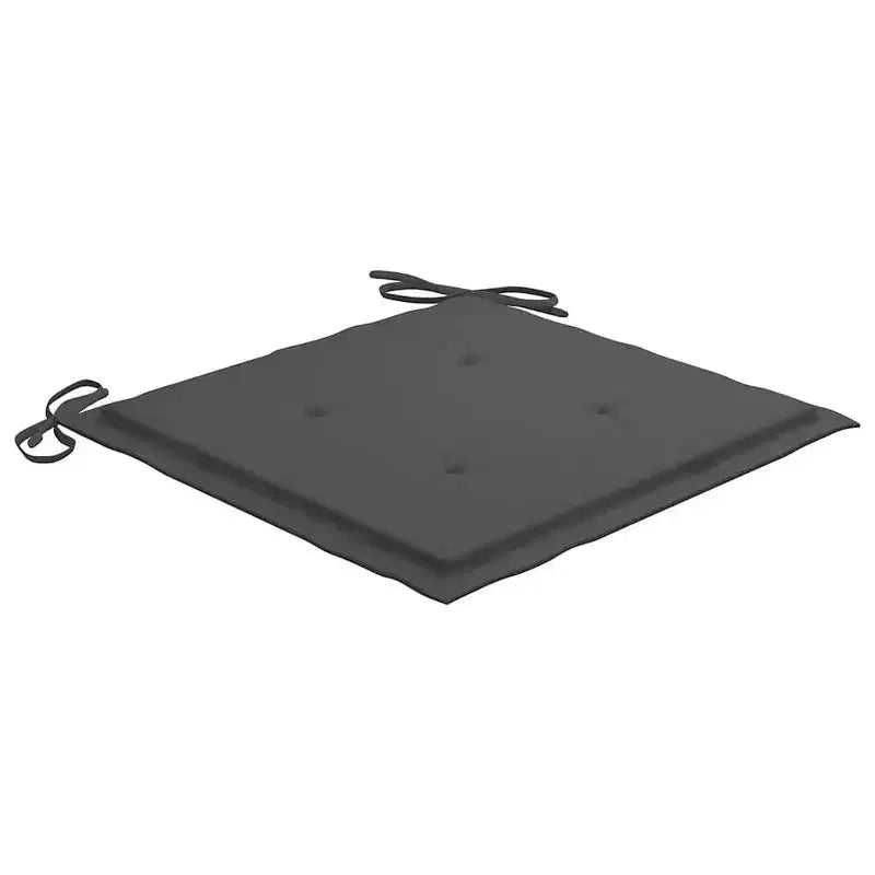 vidaXL Chaises de jardin empilables avec coussins - 8 pièces, bois de teck massif, adaptées pour la maison, le bureau, le bar, le café, l'extérieur, rangement facile, anthracite