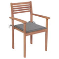 vidaXL Stackable Patio Chairs with Comfort Cushions - 8 pcs Durable Solid Teak Wood Garden Furniture with Fine Sanded Finish