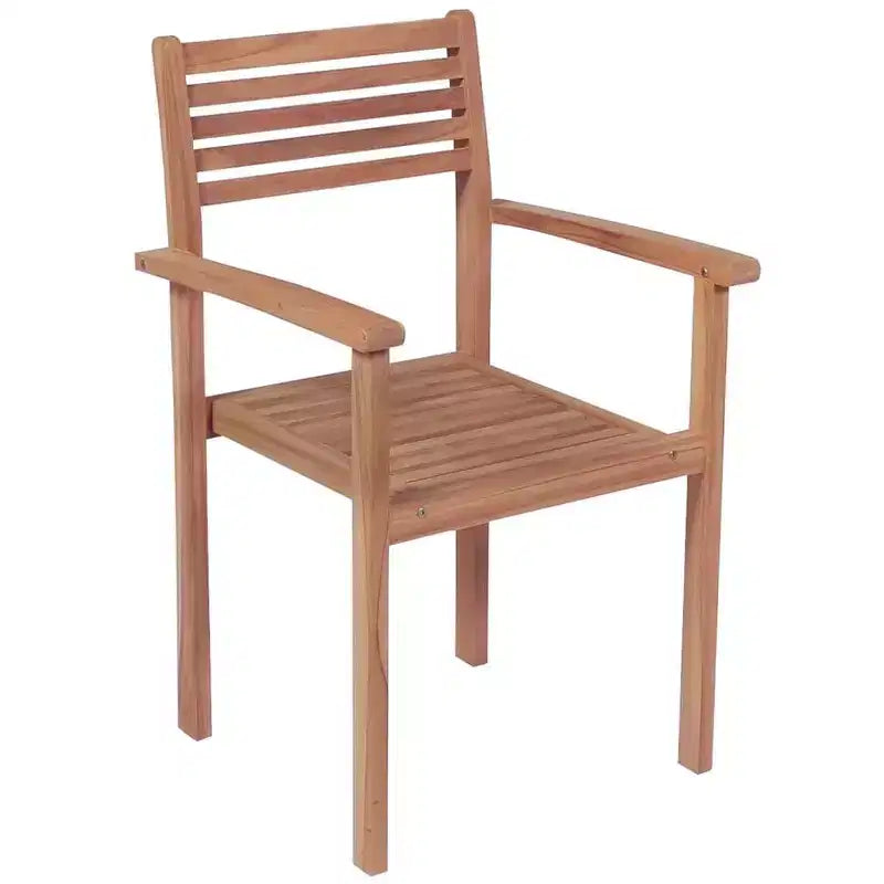 vidaXL Chaises de jardin empilables avec coussins confort - 8 pcs Meubles de jardin durables en bois de teck massif avec finition poncée fine