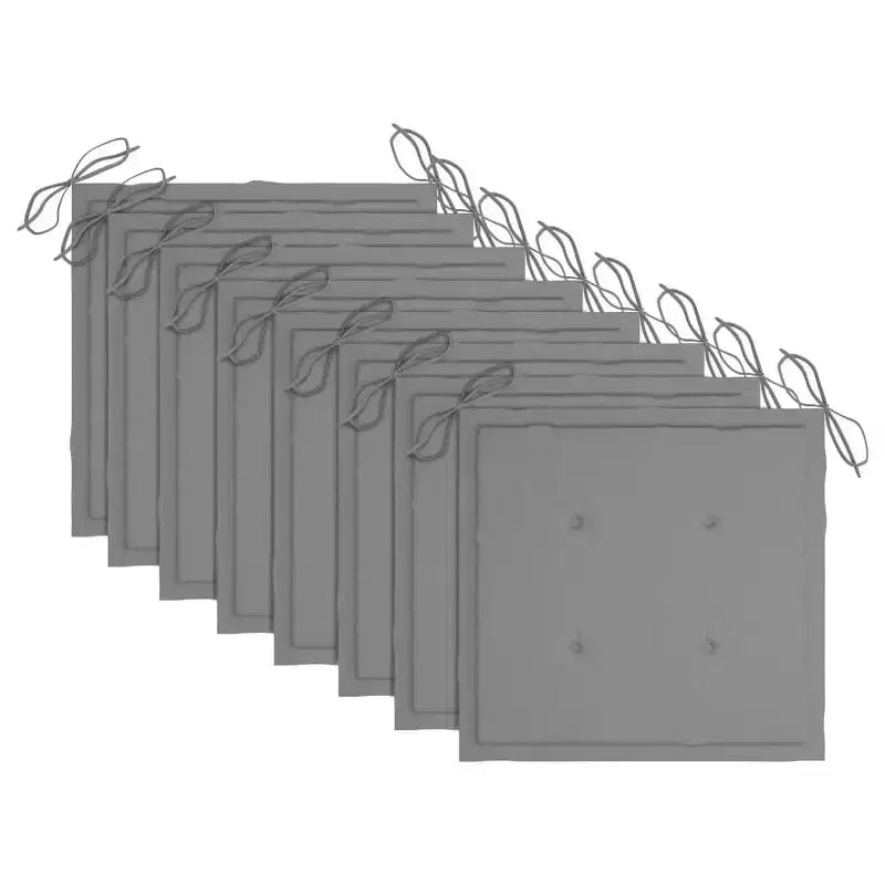 vidaXL Chaises de jardin empilables avec coussins confort - 8 pcs Meubles de jardin durables en bois de teck massif avec finition poncée fine