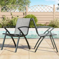 Aluminum Outdoor Dining Chairs with Quick-Dry Textilene Mesh, Ergonomic Support for Patio, Poolside