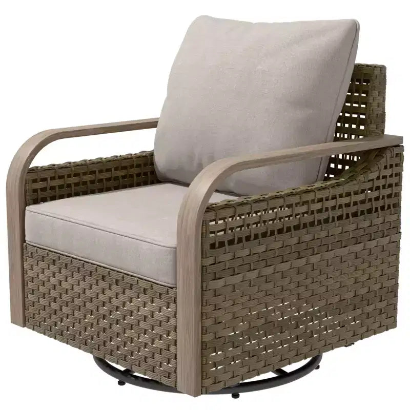 Chaise berçante EAGLE PEAK, fauteuil pivotant à bascule, mobilier de jardin en rotin, 1 chaise