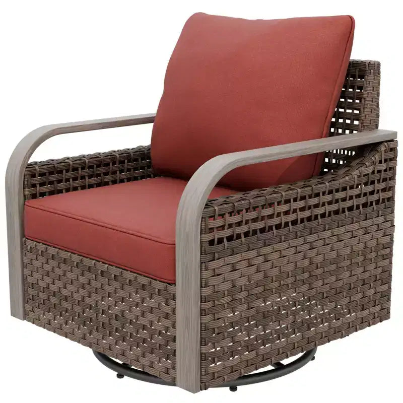 Chaise berçante EAGLE PEAK, fauteuil pivotant à bascule, mobilier de jardin en rotin, 1 chaise