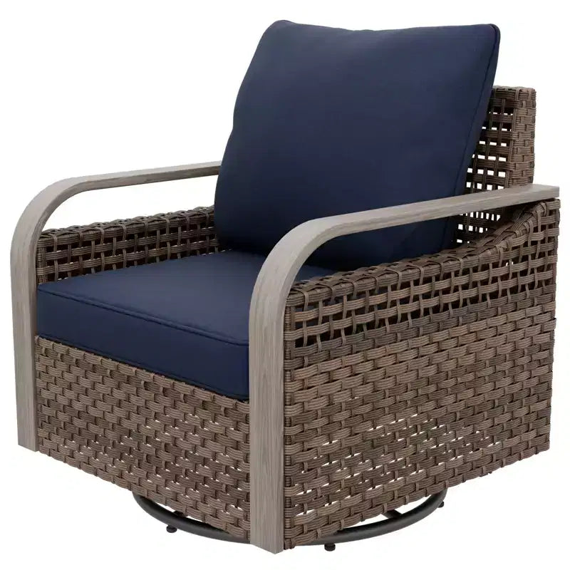 Chaise berçante EAGLE PEAK, fauteuil pivotant à bascule, mobilier de jardin en rotin, 1 chaise