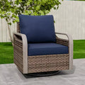 Chaise berçante EAGLE PEAK, fauteuil pivotant à bascule, mobilier de jardin en rotin, 1 chaise