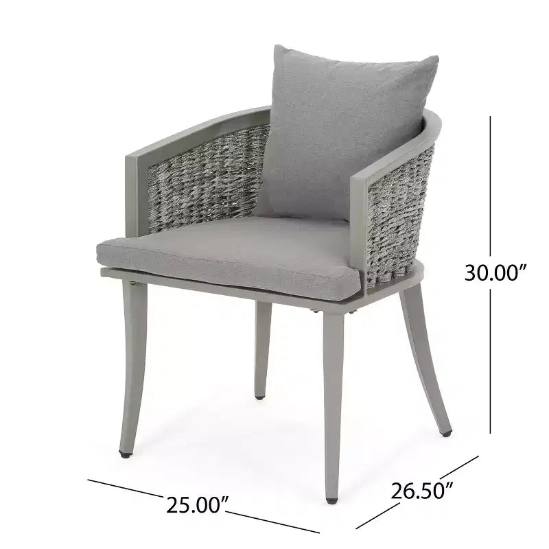 Fauteuils de jardin GDFStudio San Juan en fer et osier avec coussins (lot de 2)