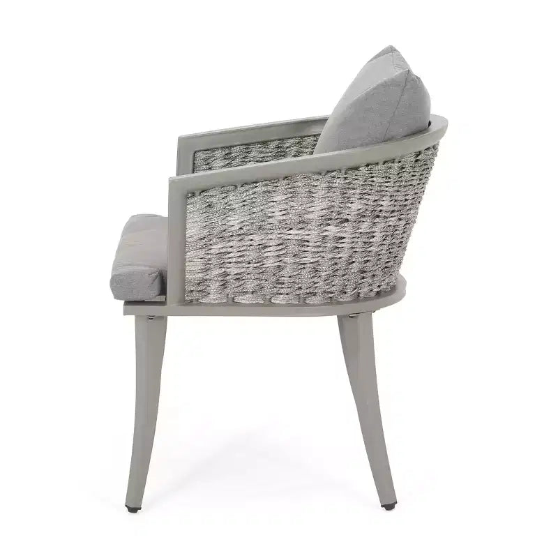 Fauteuils de jardin GDFStudio San Juan en fer et osier avec coussins (lot de 2)