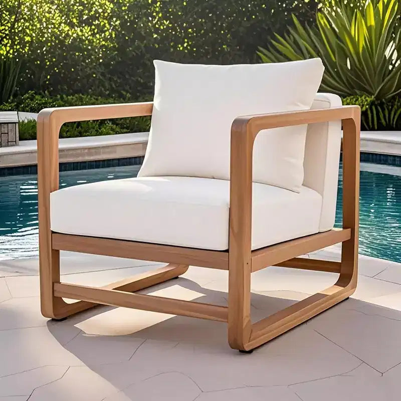 Christopher Knight Home Wisp Chaise Club Oversize d'extérieur Moderne en Bois d'Acacia avec Coussins