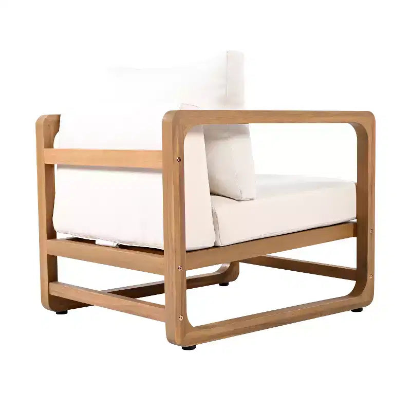Christopher Knight Home Wisp Chaise Club Oversize d'extérieur Moderne en Bois d'Acacia avec Coussins