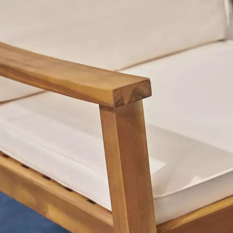 Fauteuil à bascule moderne d'extérieur en bois d'acacia avec coussins Christopher Knight Home Murad