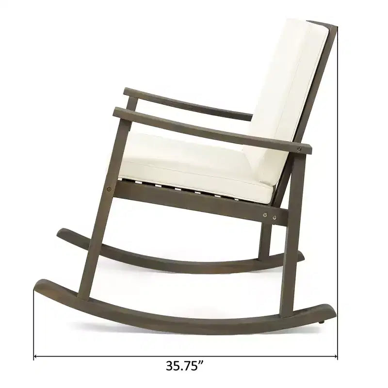 Fauteuil à bascule moderne d'extérieur en bois d'acacia avec coussins Christopher Knight Home Murad