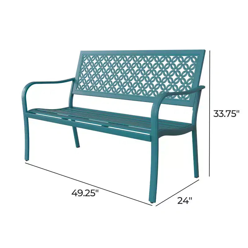Banc de jardin à dossier sculpté floral GRANDPATIO