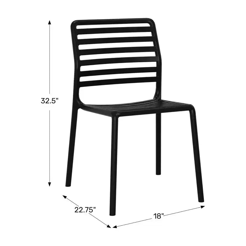 Chaises de salle à manger d'extérieur empilables en résine de polypropylène WestinTrends Playa (lot de 2)