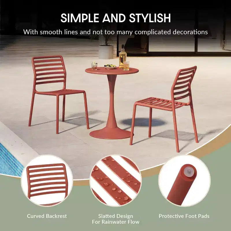 Chaises de salle à manger d'extérieur empilables en résine de polypropylène WestinTrends Playa (lot de 2)