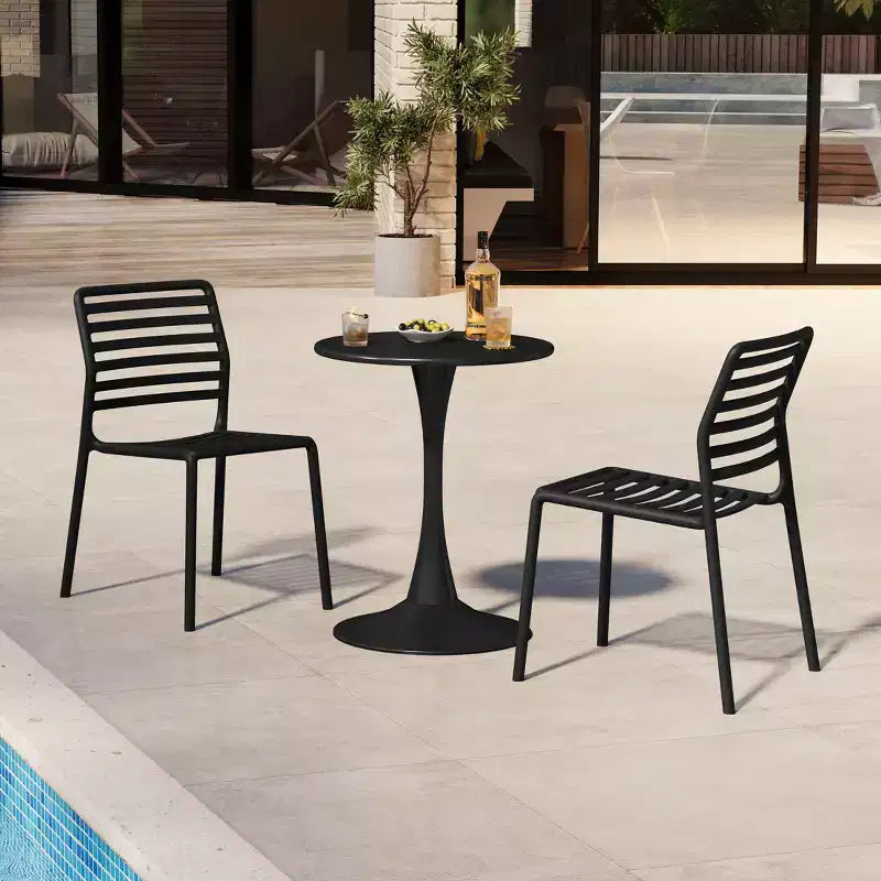 Chaises de salle à manger d'extérieur empilables en résine de polypropylène WestinTrends Playa (lot de 2)