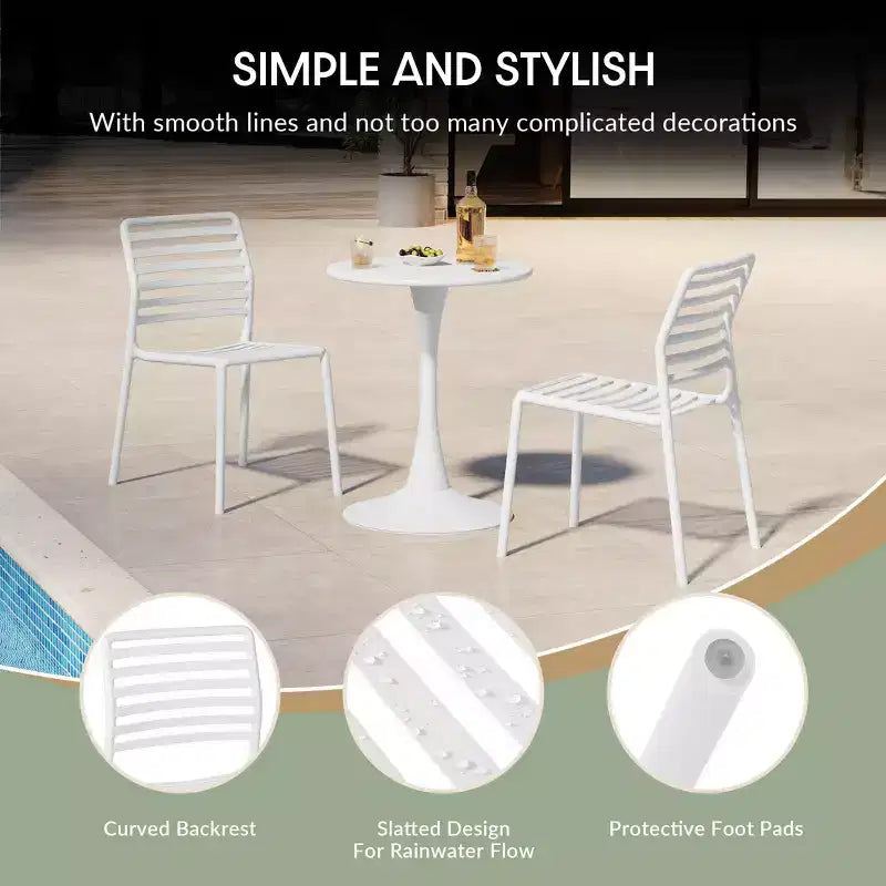 Chaises de salle à manger d'extérieur empilables en résine de polypropylène WestinTrends Playa (lot de 2)