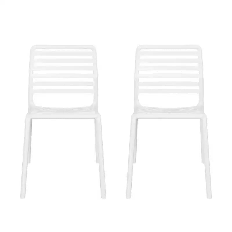 Chaises de salle à manger d'extérieur empilables en résine de polypropylène WestinTrends Playa (lot de 2)