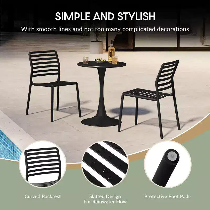 Chaises de salle à manger d'extérieur empilables en résine de polypropylène WestinTrends Playa (lot de 2)