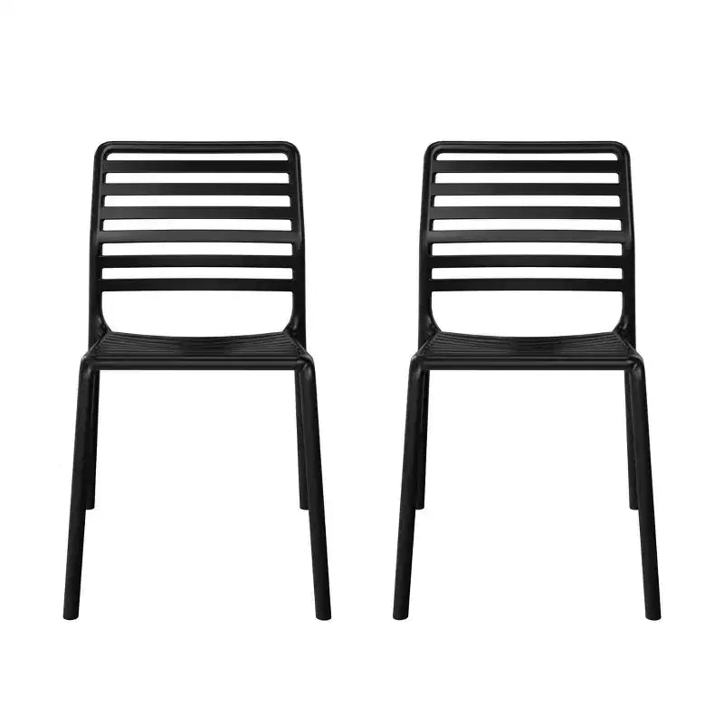 Chaises de salle à manger d'extérieur empilables en résine de polypropylène WestinTrends Playa (lot de 2)