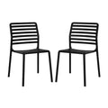 WestinTrends Playa Outdoor Stackable Polypropylene Plastic Resin Dining Side Chairs (Set of 2)