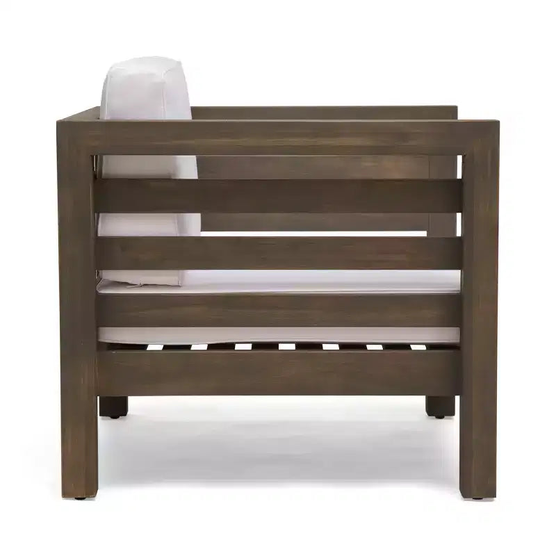 Fauteuils de jardin Cascada en bois d'acacia avec coussins GDFStudio (Lot de 2)