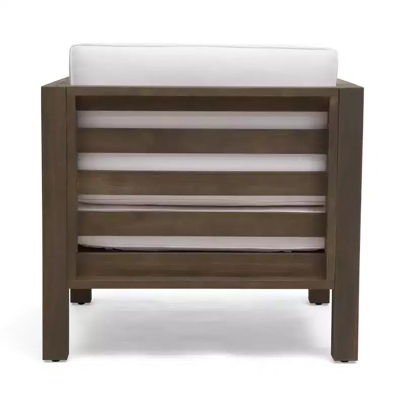Fauteuils de jardin Cascada en bois d'acacia avec coussins GDFStudio (Lot de 2)