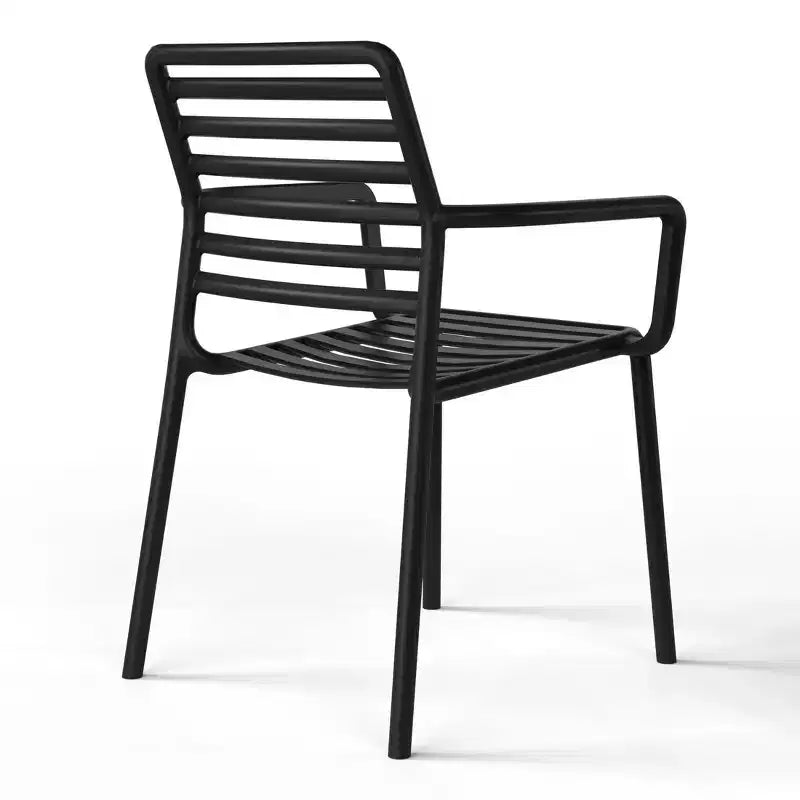 WestinTrends Playa Chaises de salle à manger empilables en résine de polypropylène plastique pour l'extérieur avec accoudoirs (lot de 4)