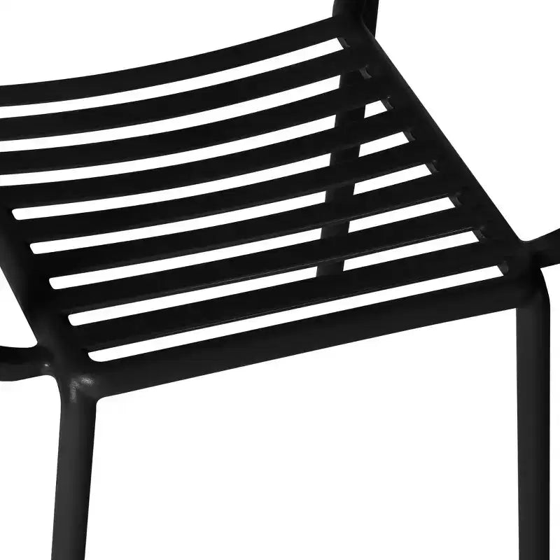 WestinTrends Playa Chaises de salle à manger empilables en résine de polypropylène plastique pour l'extérieur avec accoudoirs (lot de 4)