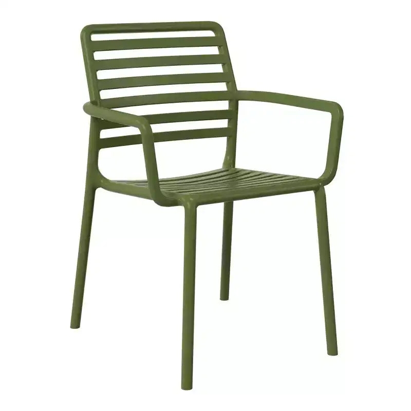 WestinTrends Playa Chaises de salle à manger empilables en résine de polypropylène plastique pour l'extérieur avec accoudoirs (lot de 4)