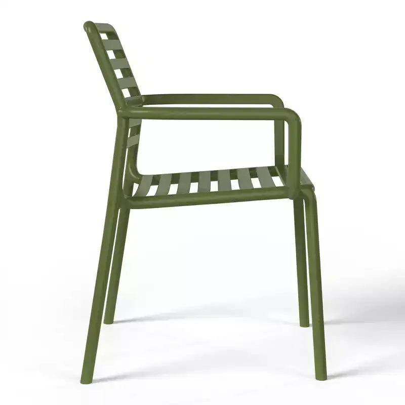 WestinTrends Playa Chaises de salle à manger empilables en résine de polypropylène plastique pour l'extérieur avec accoudoirs (lot de 4)