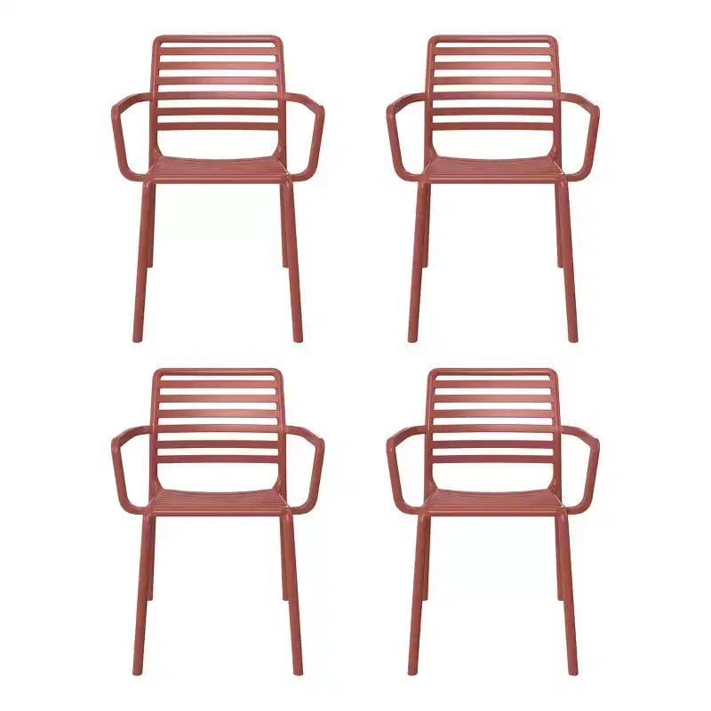 WestinTrends Playa Chaises de salle à manger empilables en résine de polypropylène plastique pour l'extérieur avec accoudoirs (lot de 4)