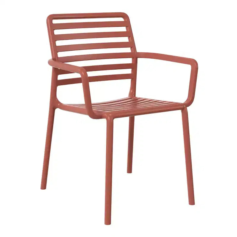 WestinTrends Playa Chaises de salle à manger empilables en résine de polypropylène plastique pour l'extérieur avec accoudoirs (lot de 4)