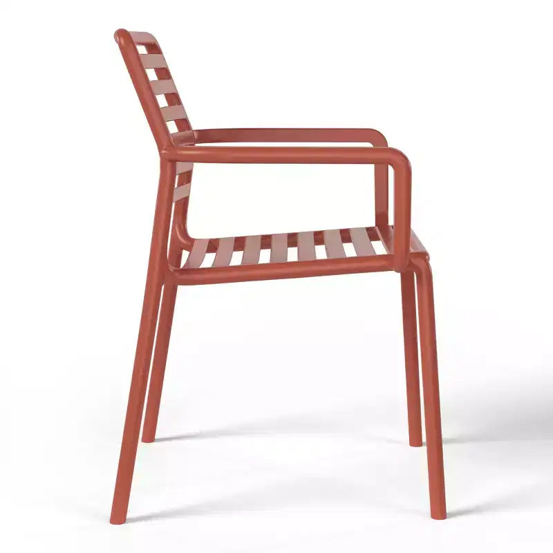 WestinTrends Playa Chaises de salle à manger empilables en résine de polypropylène plastique pour l'extérieur avec accoudoirs (lot de 4)