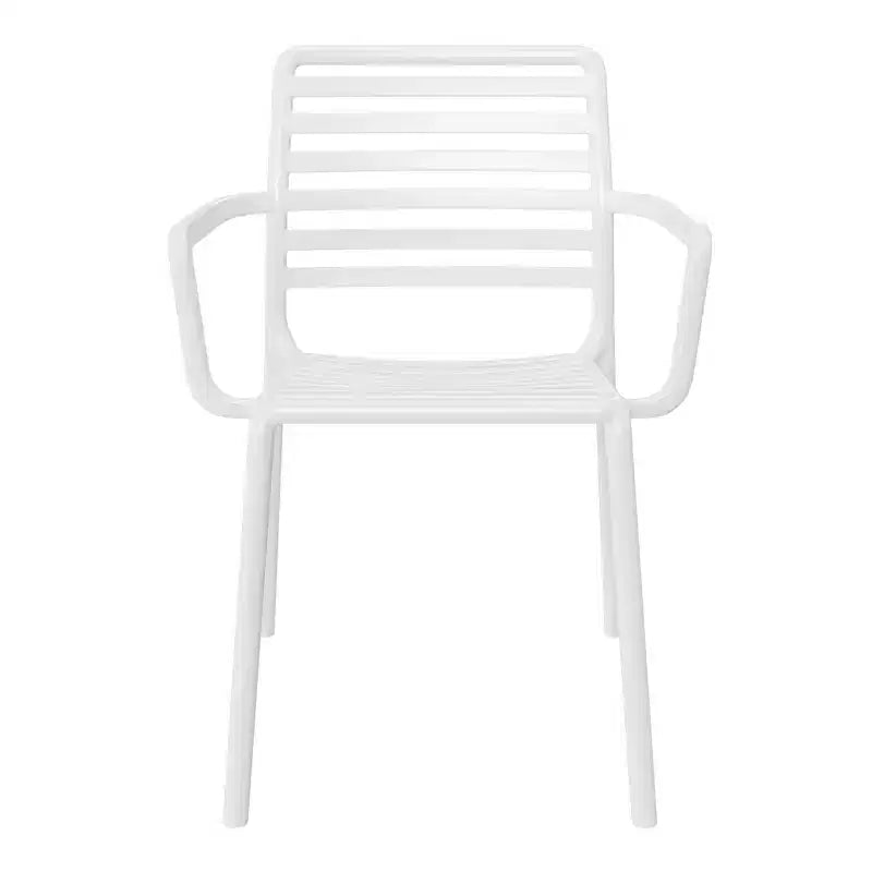 WestinTrends Playa Chaises de salle à manger empilables en résine de polypropylène plastique pour l'extérieur avec accoudoirs (lot de 4)