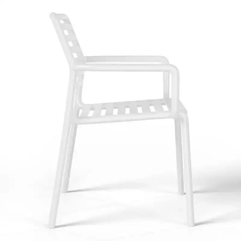 WestinTrends Playa Chaises de salle à manger empilables en résine de polypropylène plastique pour l'extérieur avec accoudoirs (lot de 4)
