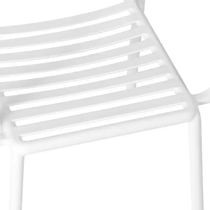 WestinTrends Playa Chaises de salle à manger empilables en résine de polypropylène plastique pour l'extérieur avec accoudoirs (lot de 4)