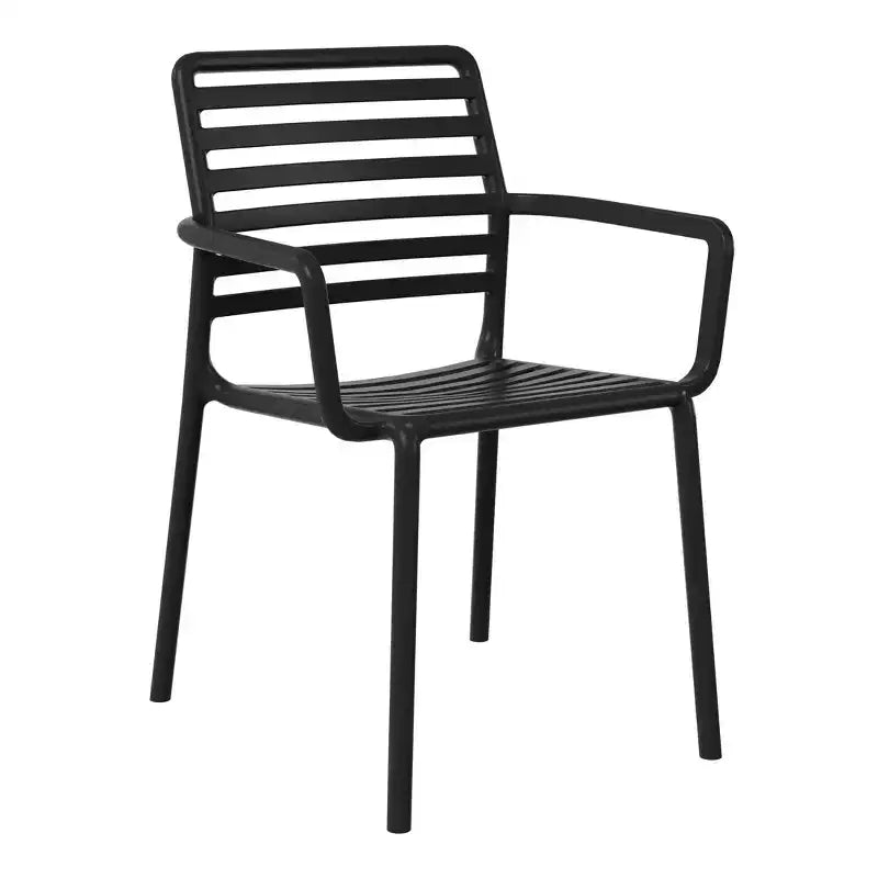 WestinTrends Playa Chaises de salle à manger empilables en résine de polypropylène plastique pour l'extérieur avec accoudoirs (lot de 4)