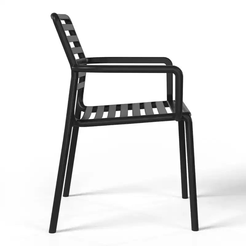 WestinTrends Playa Chaises de salle à manger empilables en résine de polypropylène plastique pour l'extérieur avec accoudoirs (lot de 4)