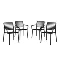 WestinTrends Playa Outdoor Stackable Polypropylene Plastic Resin Dining Armchairs (Set of 4)