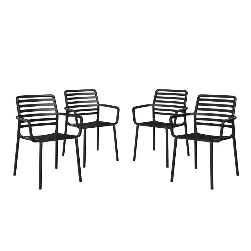 WestinTrends Playa Outdoor Stackable Polypropylene Plastic Resin Dining Armchairs (Set of 4)