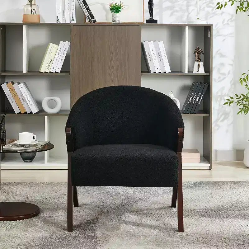Fauteuil d'appoint moderne, Fauteuil d'appoint du milieu du siècle en PU, Fauteuil de lecture confortable rembourré, Fauteuil d'appoint sans accoudoirs pour salon chambre