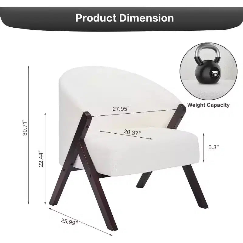 Fauteuil d'appoint moderne, Fauteuil d'appoint du milieu du siècle en PU, Fauteuil de lecture confortable rembourré, Fauteuil d'appoint sans accoudoirs pour salon chambre