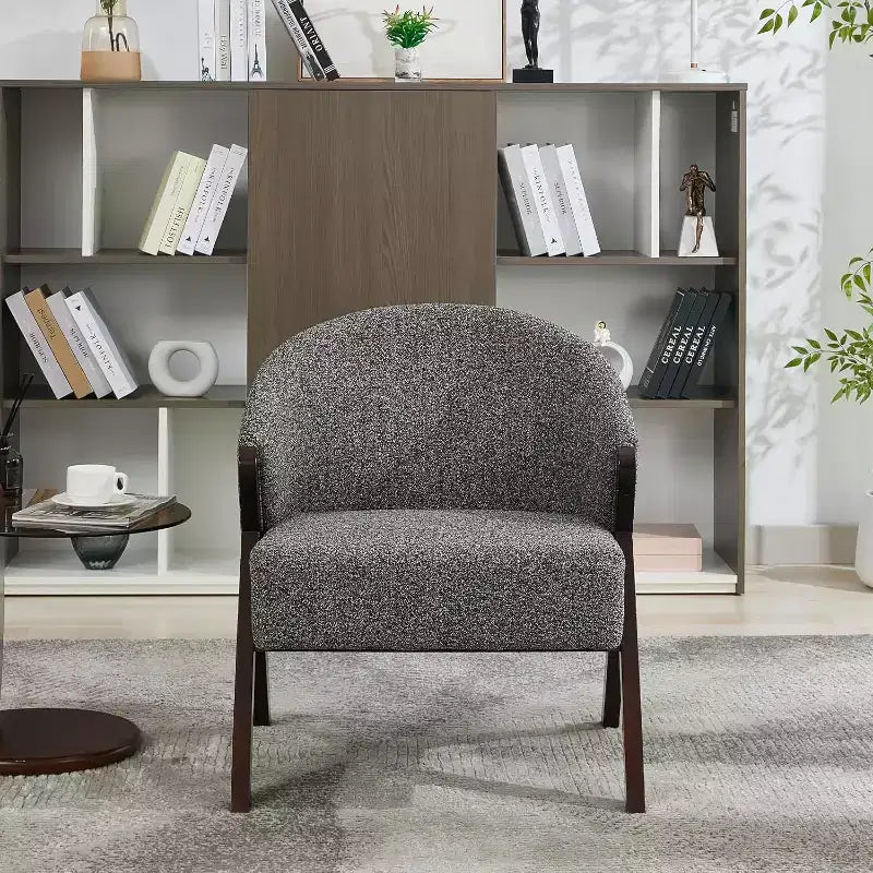 Fauteuil d'appoint moderne, Fauteuil d'appoint du milieu du siècle en PU, Fauteuil de lecture confortable rembourré, Fauteuil d'appoint sans accoudoirs pour salon chambre